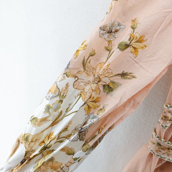 Zimmermann Chintz Floral Print Slubbed Cotton Mini Dress US 6 - Picture 8 of 11